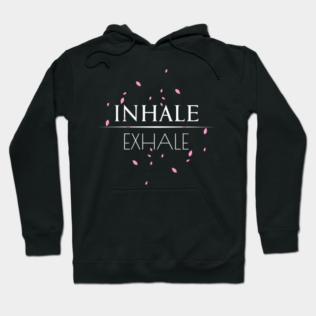 Inhale Exhale breathing Yoga Design Hoodie by FOGSJ